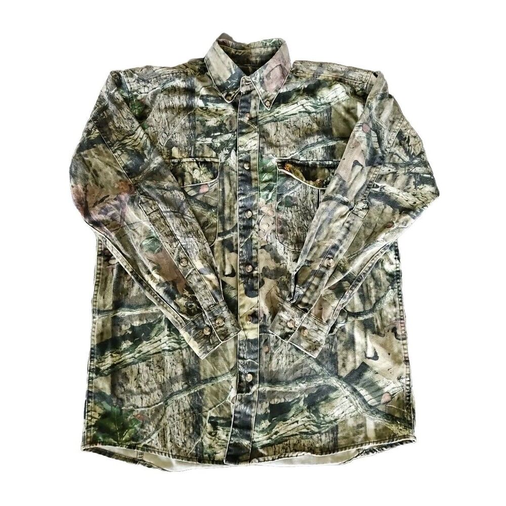 Browning Shirt Mens Medium Infinity Break Up Camo Long Sleeve Button Up Pockets